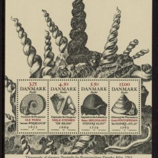 1998 Denmark MS1157. Fossils mini sheet. U/M (MNH)
