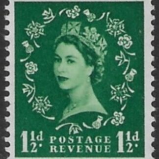 SG.517 1½d green  (1952 Tudor Wmk) U/M (MNH)