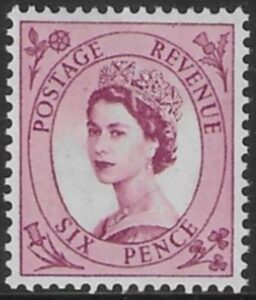 SG.523  6d reddish purple   (1952 Tudor Wmk) U/M (MNH)