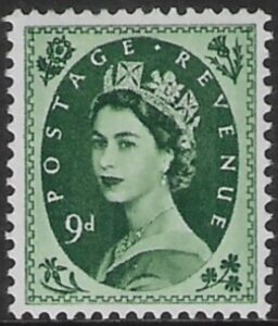 SG.526  9d bronze green   (1952 Tudor Wmk) U/M (MNH)