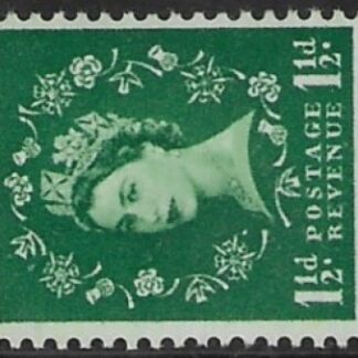 SG.517a  1½d green  (1952 Tudor Wmk sideways) U/M (MNH)