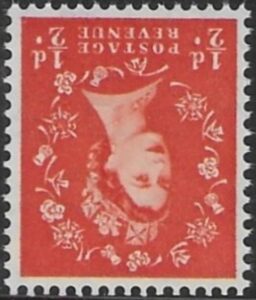 SG.515wi ½d orange  (1952 Tudor Wmk. Inverted) U/M (MNH)