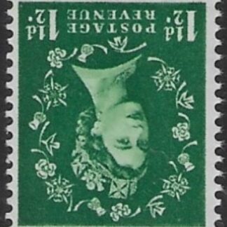 SG.517wi  1½d green  (1952 Tudor Wmk. Inverted) U/M (MNH)