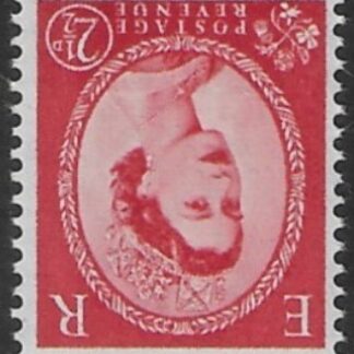 SG.519wi  2½d carmine red  (1952 Tudor Wmk. Inverted) U/M (MNH)