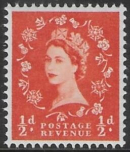 SG.540  ½d orange red  (1955 Edward Crown Wmk.) U/M (MNH)