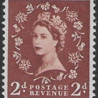 SG.543b  2d light red brown  (1955 Edward Crown Wmk.) U/M (MNH)