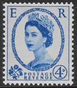 SG.546  4d ultramarine  (1955 Edward Crown Wmk.) U/M (MNH)