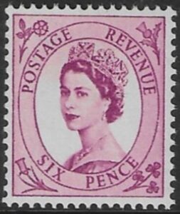 SG.548a  6d deep claret (1955 Edward Crown Wmk.) U/M (MNH)