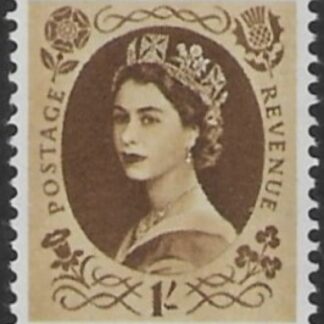 SG.554 1s bistre brown. (1955 Edward Crown Wmk.) U/M (MNH)