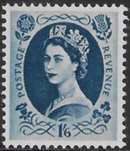 SG.556 1s6d  grey-blue. (1955 Edward Crown Wmk.) U/M (MNH)
