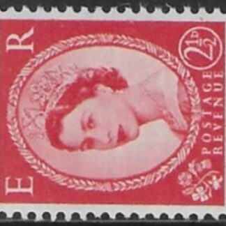 SG.544a  2½d carmine red Type 1. (1955 Edward Crown Wmk. sideways.) U/M (MNH)