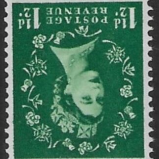 SG.542wi  1½d green. (1955 Edward Crown Wmk. inverted.) U/M (MNH)