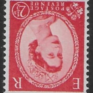 SG.544wi  2½d carmine red Type 2 (1955 Edward Crown Wmk. inverted.) U/M (MNH)