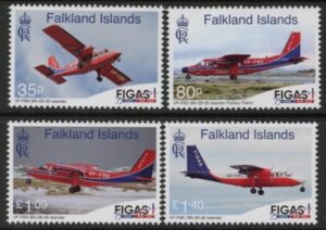 2023 Falkland Islands. SG.1557-60 Goverment Air Service set 4 values U/M (MNH)