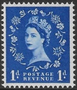 SG.562 1d ultramarine  (1957 1st Graphites. Edward Wmk) U/M (MNH)