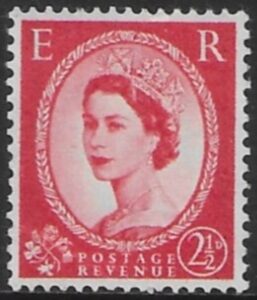SG.565 2½d carmine-red (1957 1st Graphites. Edward Wmk) U/M (MNH)
