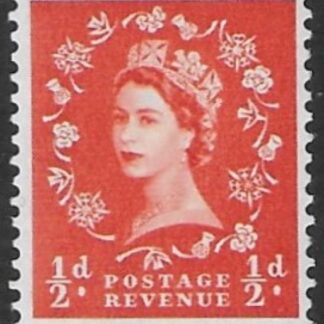 SG.570k  ½d orange red 'chalky' (1958 Multi Crowns Wmk.) U/M (MNH)