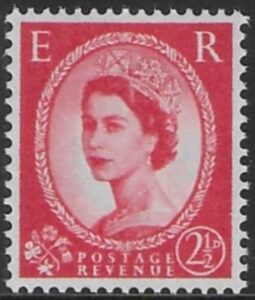 SG.574  2½d carmine red T2 (1958 Multi Crowns Wmk.) U/M (MNH)