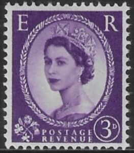SG.575 3d deep lilac (1958 Multi Crowns Wmk.) U/M (MNH)