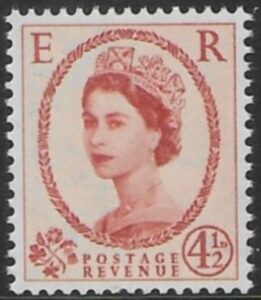 SG.577 4½d chestnut (1958 Multi Crowns Wmk.) U/M (MNH)