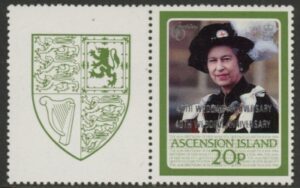 1987 Ascension Island. SG.449a 20p Royal Ruby Wedding. 'overprint double' U/M (MNH)
