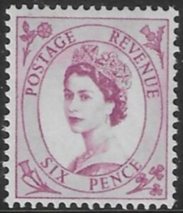 SG.579 6d deep claret (1958 Multi Crowns Wmk.) U/M (MNH)