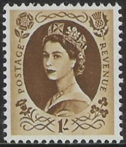 SG.584 1s bistre brown (1958 Multi Crowns Wmk.) U/M (MNH)