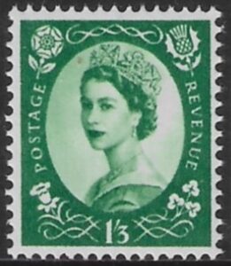 SG.585 1s3d green (1958 Multi Crowns Wmk.) U/M (MNH)