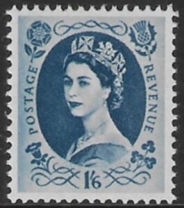 SG.586 1s6d grey-blue (1958 Multi Crowns Wmk.) U/M (MNH)