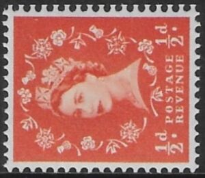SG.570a ½d orange-red (1958 Multi Crowns sideways Wmk.) U/M (MNH)