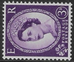 SG.575a 3d deep lilac. (1958 Multi Crowns sideways Wmk.) U/M (MNH)
