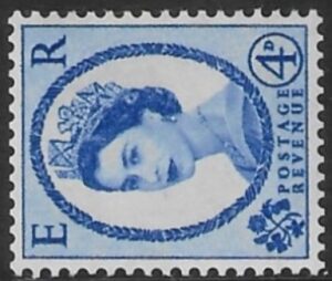 SG.576ab 4d ultramarine. (1958 Multi Crowns sideways Wmk.) U/M (MNH)