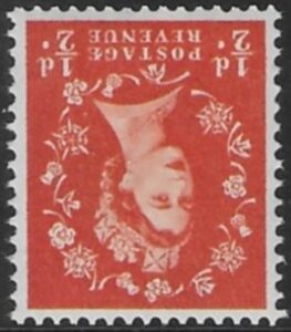 SG.570wi  ½d orange-red  (1958 Multi Crowns inverted Wmk.) U/M (MNH)