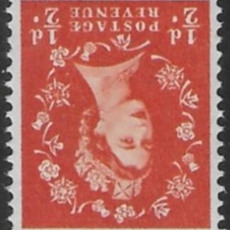 SG.570wi  ½d orange-red  (1958 Multi Crowns inverted Wmk.) U/M (MNH)