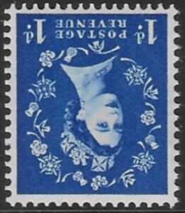 SG.571wi  1d ultramarine. (1958 Multi Crowns inverted Wmk.) U/M (MNH)