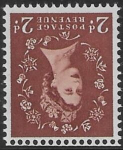 SG.573wi  2d light red-brown. (1958 Multi Crowns inverted Wmk.) U/M (MNH)