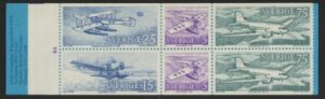 1972 Sweden SB275s. Swedish Mailplanes booklet pane of 10 (SG.695a) U/M (MNH)