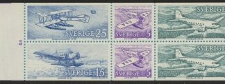 1972 Sweden  SB275s.  Swedish Mailplanes booklet pane of 10 (SG.695a)  U/M (MNH)
