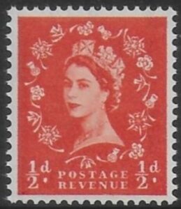 SG.587 ½d orange. (1958 2nd graphites) U/M (MNH)