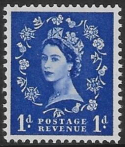 SG.588 1d ultramarine. (1958 2nd graphites) U/M (MNH)