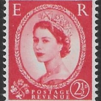 SG.591  2½d carmine red (1958 2nd graphites) U/M (MNH)