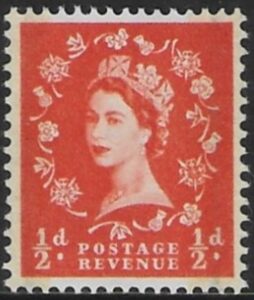 SG.599 ½d orange-red . (1959 Phosphor graphites Edward Crown watermark) U/M (MNH)