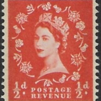SG.599  ½d  orange-red .  (1959  Phosphor  graphites Edward Crown watermark) U/M (MNH)