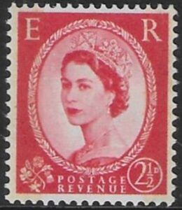 SG.606 2½d carmine red (1959 Phosphor graphites. multi crowns watermark) U/M (MNH)
