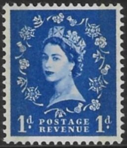 SG.600  1d ultramarine (1959  Phosphor  graphites. Edward  Crown watermark) U/M (MNH)