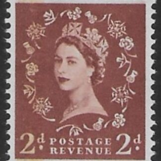 SG.605  2d light red brown (1959  Phosphor  graphites. multi crown watermark) U/M (MNH)