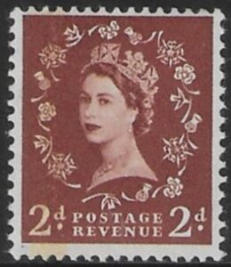 SG.605a 2d light red brown (1959 Phosphor graphites. Edward Crown watermark 'error') U/M (MNH)