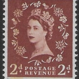SG.605a  2d light red brown (1959  Phosphor  graphites. Edward Crown watermark 'error') U/M (MNH)