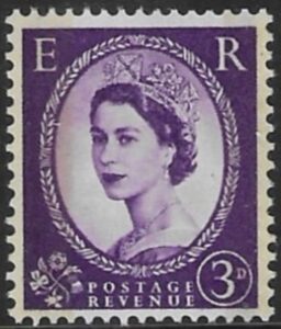 SG.607 3d deep lilac (1959 Phosphor graphites. multi crown watermark) U/M (MNH)