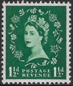 SG.612   1½d green  2 bands (1960 Phosphor crowns wmk.) U/M (MNH)